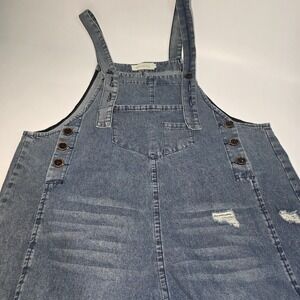 Fehrnvi Denim Overalls Loose Festival Pockets Wide Legs Women Size Small Rave